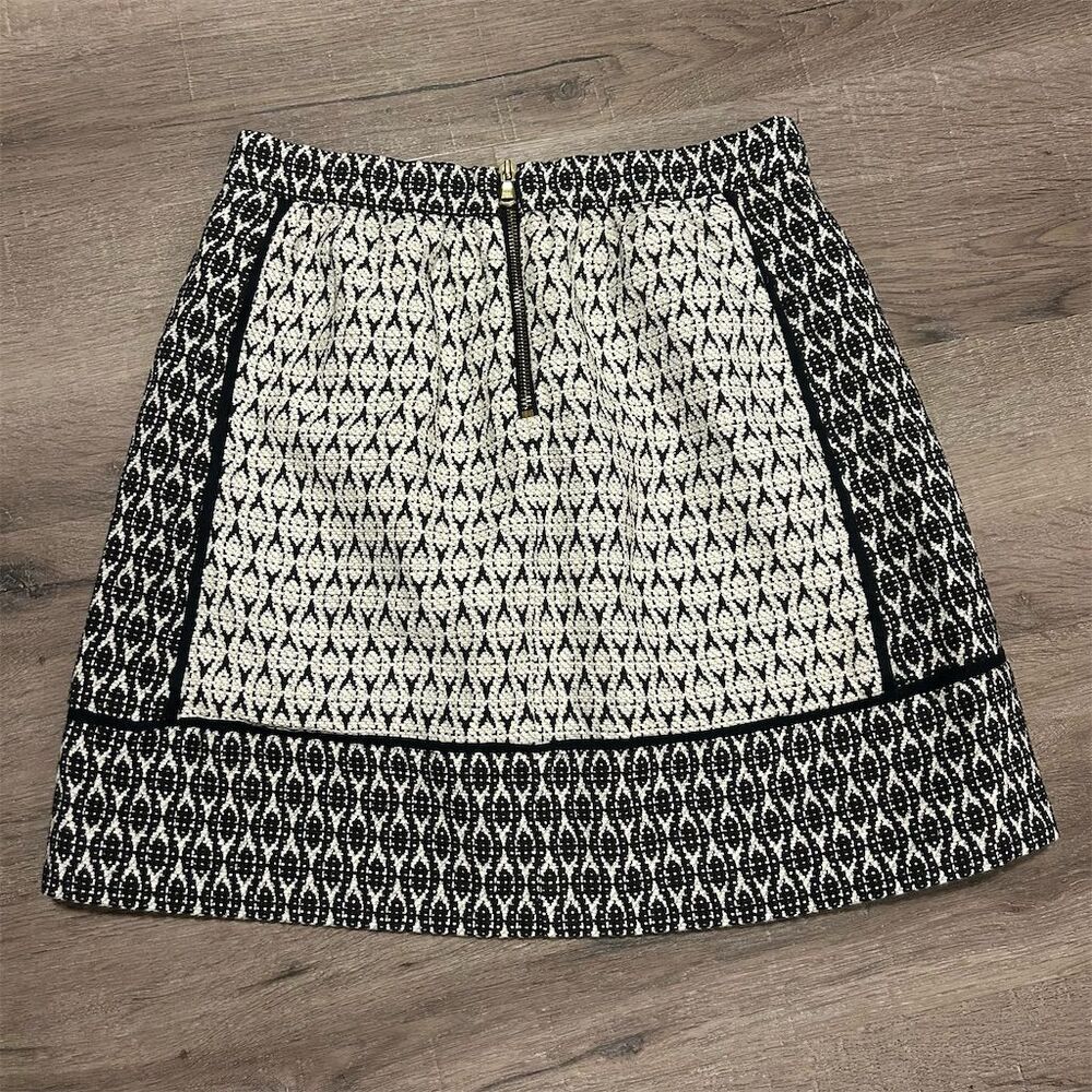 J. Crew Women's Black Geometric Mini Skirt Size 2 Casual Lined - Picture 6 of 7